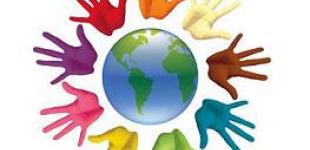 manos de colores rodean un mundo