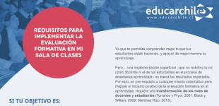 Requisitos para implementar la evaluación formativa en mi sala de clases