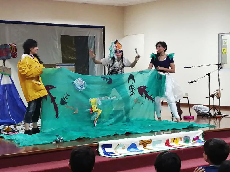 Cuentacuentos realizado por la compañía ecoteatro