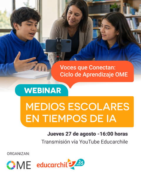 Gráfica webinar "Medios escolares en tiempos de IA"